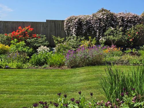 view of the garden from the linhay